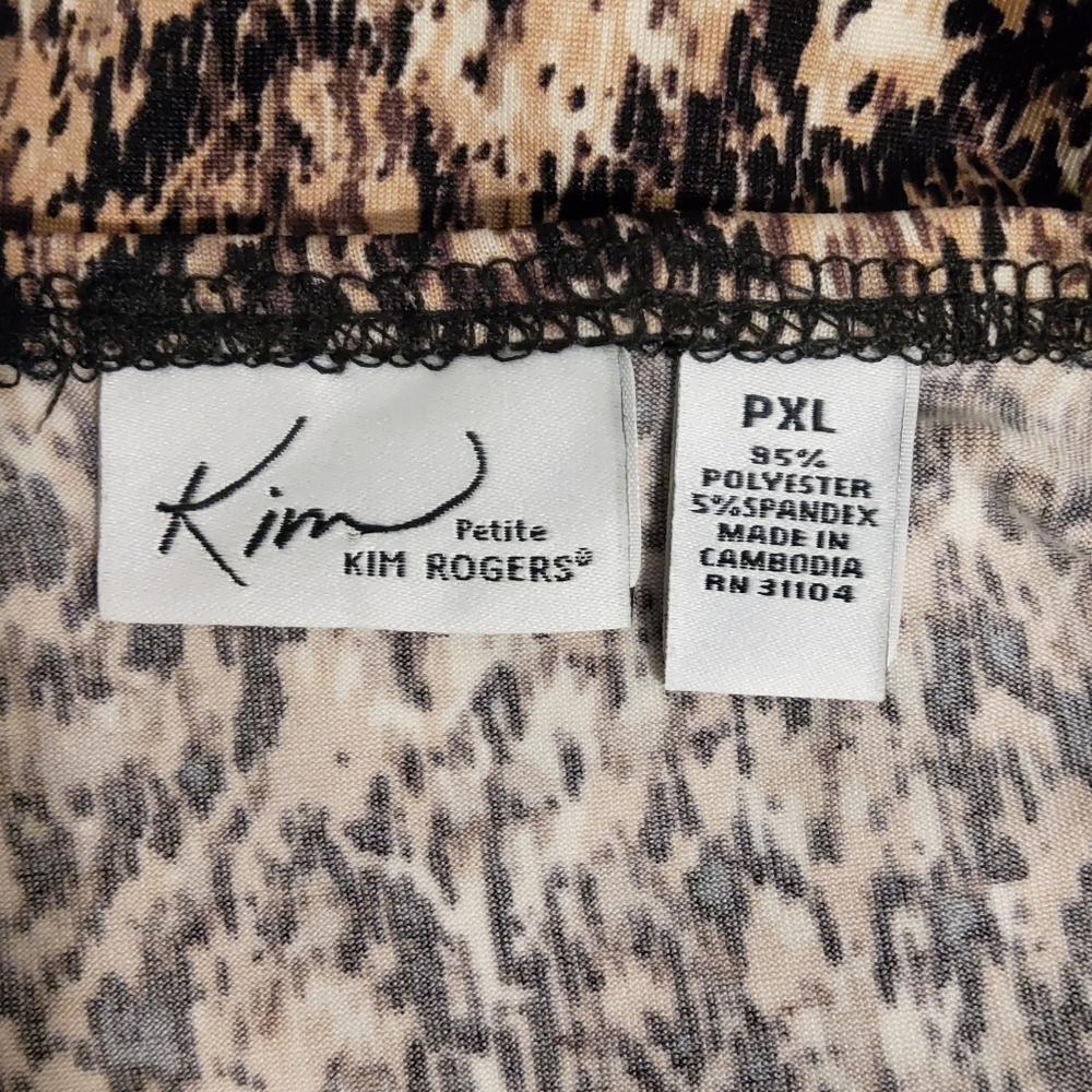Kim Rogers Petite Black/Cream/White Abstract Patterned Sleeveless Shift Dress - Picture 5 of 6